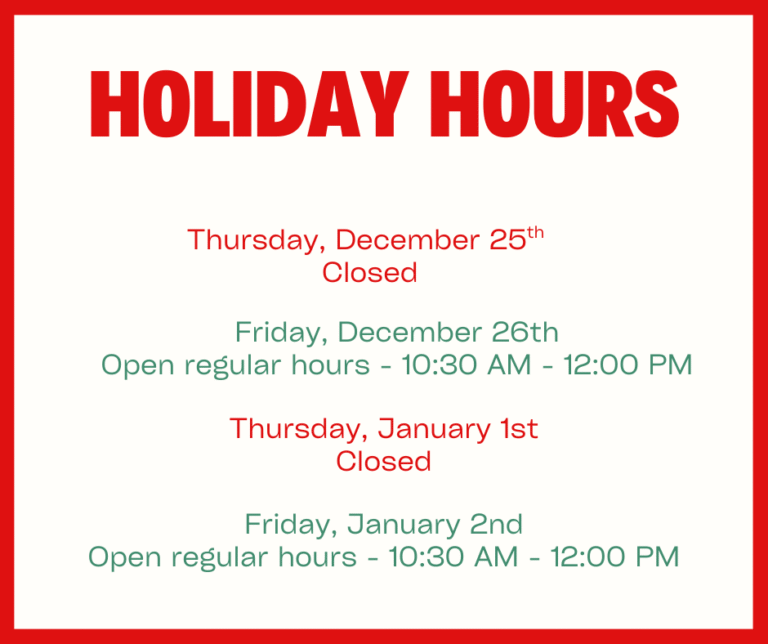 Holiday Hours